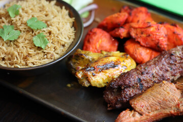 grilled meat with rice