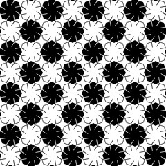Checker mill pattern. Seamless repeated mill shapes. Black and white colors make decorative wallpaper.