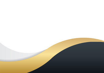Gold and black gradient wave background. Vector illustration design for business corporate presentation, banner, cover, web, flyer, business card, poster, game, texture, slide, and magazine.
