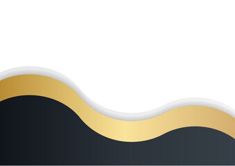 Gold and black gradient wave background. Vector illustration design for business corporate presentation, banner, cover, web, flyer, business card, poster, game, texture, slide, and magazine.