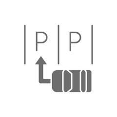 Car parking scheme grey icon. Isolated on white background