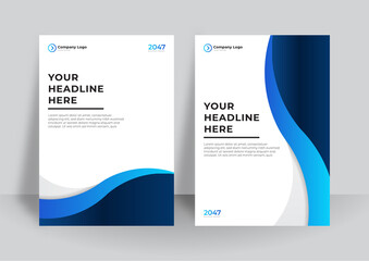 Blue white abstract cover template background. Brochure template layout, Blue cover design, business annual report, flyer, magazine. Flyer A4 design, Leaflet cover presentation, book cover template