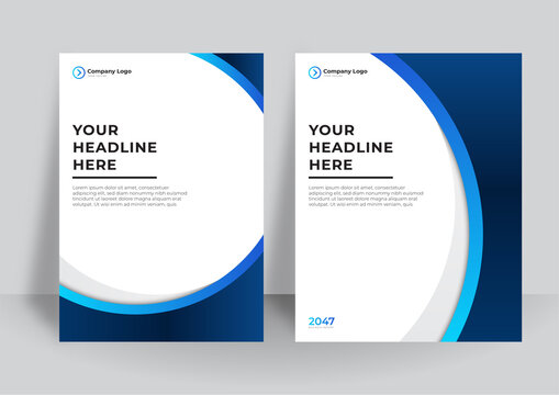 Blue white abstract cover template background. Brochure template layout, Blue cover design, business annual report, flyer, magazine. Flyer A4 design, Leaflet cover presentation, book cover template