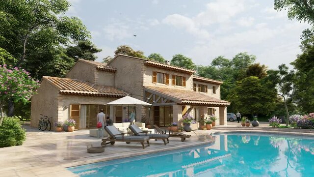 Mediterranean style villa with pool and garden 2