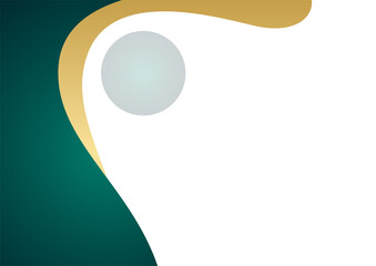 Dark green and gold white abstract background. Modern green gold presentation background for business corporate and technology design. Dark green and gold wave background