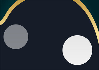 Dark black and gold white abstract background for business presentation template. Black gold background with wave and technology line abstract line element