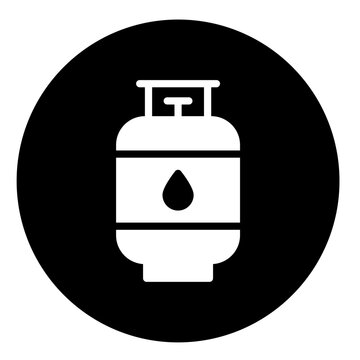 gas cylinder circular glyph icon