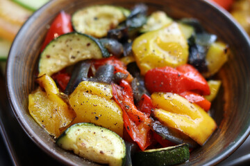 grilled meat with vegetables