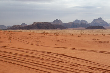 Fototapeta na wymiar dunes Wadi Rum desert Jordan