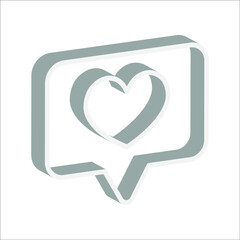 Notifications icon. Social media Like icon. Vector illustration on white background. color editable