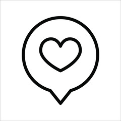 Notifications icon. Social media Like icon. Vector illustration on white background. color editable
