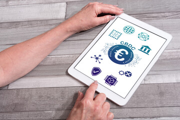 Cbdc concept on a tablet