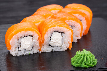 Roll with delicate salmon