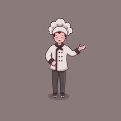 Man chef cooking cartoon illustration. chef vector 