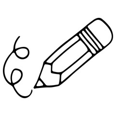 Vector hand-drawn pencil on white background. Doodle illustration.