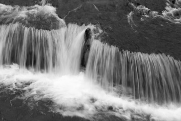 New York State Waterfall in Black and White