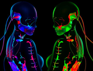 Psychedelic album cover art 3d render