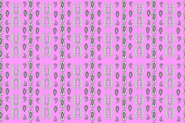 Seamless pattern with interesting doodles on colorfil background. Pano.