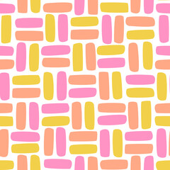 Simple abstract seamless pattern with rectangles. Colorful vector background for fabric, textile, print, wrapper, wallpaper, surface design