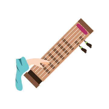 hand with musical instrument gayageum