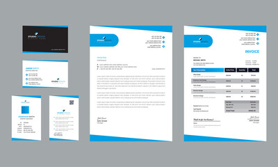 modern clean business office stationery set design
