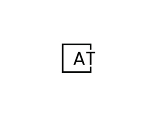 AT Letter Initial Logo Design Vector Illustration