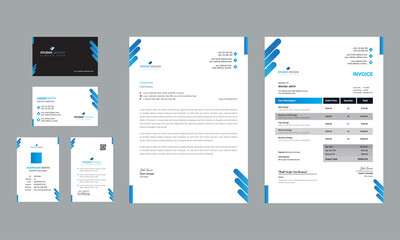 modern clean business office stationery set design
