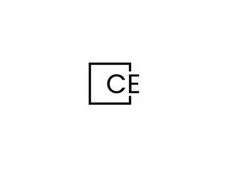 CE Letter Initial Logo Design Vector Illustration