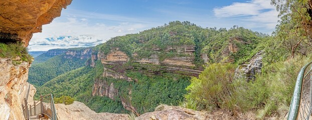 Picture of Wentworth Falls in the Blue Mountains in the Australian state of New South Wales during...