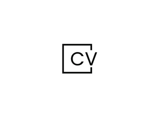 CV Letter Initial Logo Design Vector Illustration