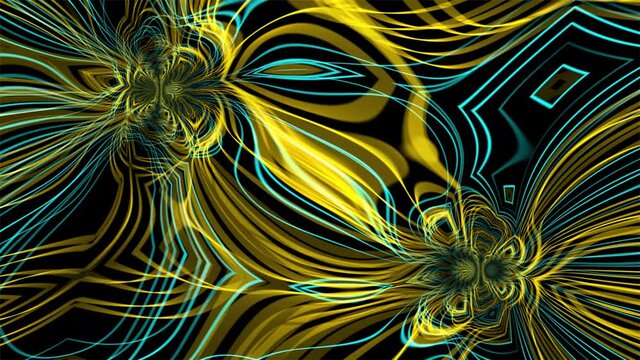 Abstract kaleidoscopic design animated background in high resolution 4k APPLE PRORES 4444.
