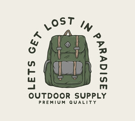 backpack outdoor illustration for tshirt