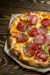 Traditional italian pizza Alla Diavola