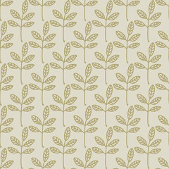beige autumn leaves seamless patterns