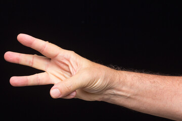 Finger signs of an adult man