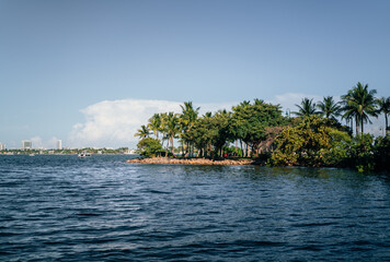 tropical island with palm trees Miami Florida vacation travel 