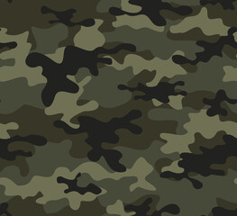 Fototapeta premium military camo vector forest texture, army uniform, classic background.