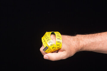 Yellow flexible tape measure