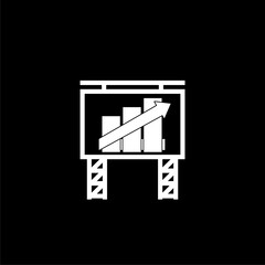 Presentation billboard icon isolated on black background