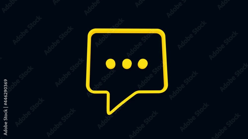 Poster Speech bubble chat icon isolated on black background. Message icon. Communication or comment chat symbol. 4K