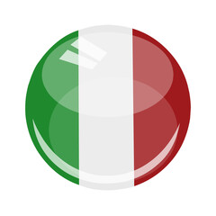 vector Italian country flag round and glossy