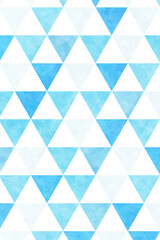 鱗模様の背景　長方形　縦　ブルー　水彩風