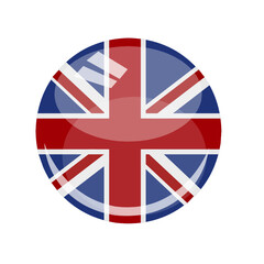 british country flag vector round and glossy