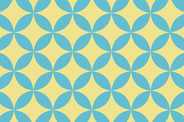 七宝柄の背景　長方形　イエロー