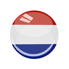 The Netherlands flag vector is round and glossy