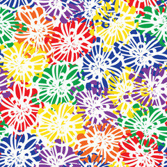 A bright colorful floral seamless vector pattern