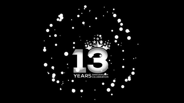 13  Years Anniversary Celebration wedding or Company Party invitation Fireworks Mixer Silver Color Logo Videos