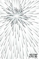 Obraz premium Abstract Black and White Geometric Spatial Pattern. Festive Firework Isolated on Night Background. Illustration of Explosive Starburs with Rays. Vector. 3D Illustration