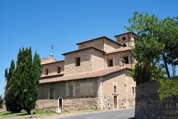 rear of the church of san demetrio in the village of san demetrio in vestini abruzzo