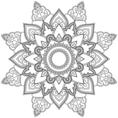 Leaf Flower Petal Coloring Mandala Art Simple Graphic Shape Vector Floral Oriental Outline Vintage Decorative Elements Pattern Illustration Islam Arabic Indian Turkish Mystic Religion Morals Lotus